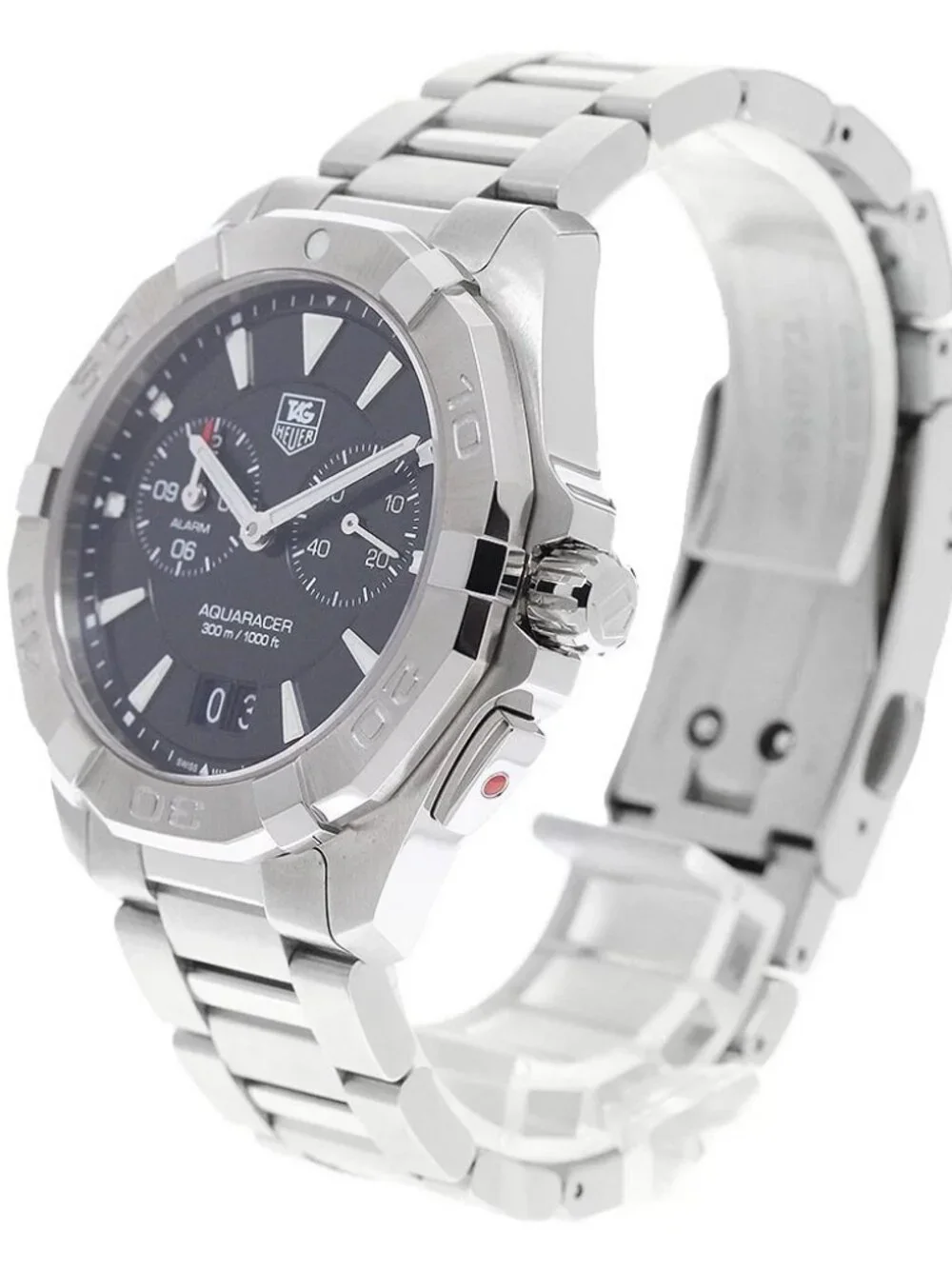 TAG HEUER Aqua racer WAY111Z Alarm Date Black Dial Quartz Men's Watch_971518